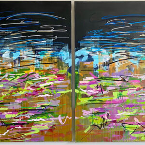 Mustard Blue Landscape 2020