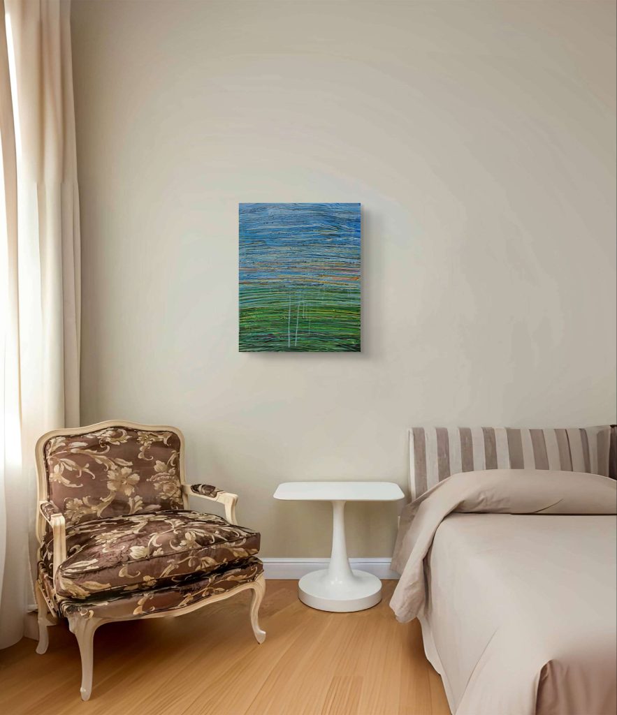 Minimalist Landscape Painting by Romildo Marranci – neutral abstract artwork with soft horizon lines and earth tones, created in Atlanta