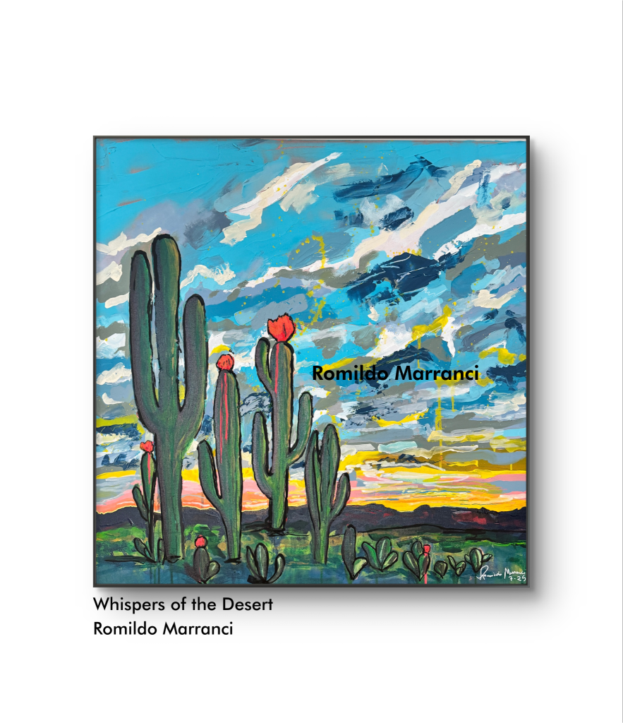 Whispers of the Desert by Romildo Marranci – abstract painting with earthy textures and desert-inspired color tones, created in Atlanta