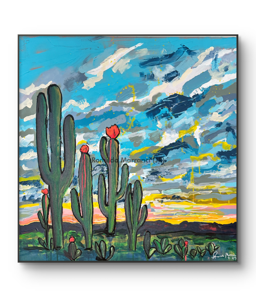 Whispers of the Desert by Romildo Marranci – abstract painting with earthy textures and desert-inspired color tones, created in Atlanta