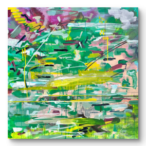 Verdant Motion — 36×36 abstract painting for sale in Atlanta by Romildo Marranci